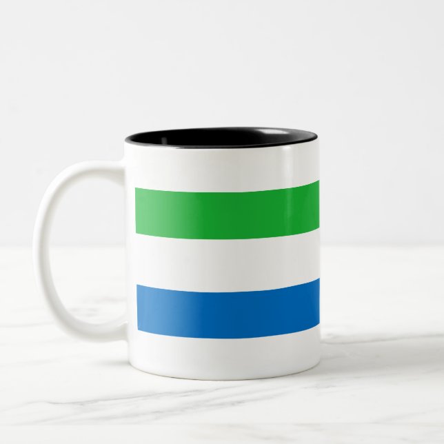 Sierra Leone Flag Two-Tone Coffee Mug (Left)
