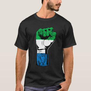 Sierra Leone Hand Fist Flag Sierra Leonean Roots P T-Shirt