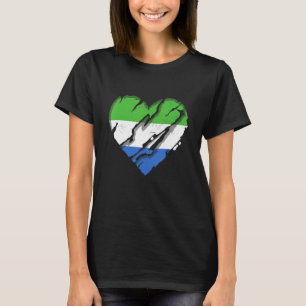 Sierra Leone Heart Sierra Leonian Flag Pride 1 T-Shirt
