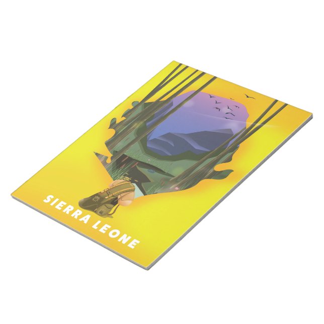 sierra leone illustrated map travel poster notepad (Angled)