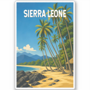 Sierra Leone Illustration Travel Art Vintage