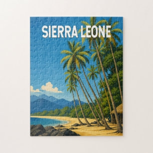Sierra Leone Illustration Travel Art Vintage Jigsaw Puzzle