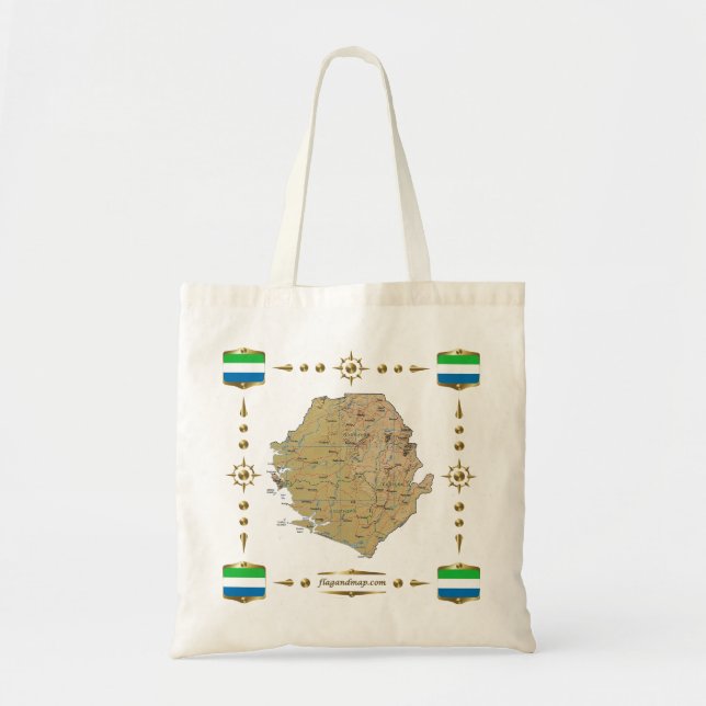 Sierra Leone Map + Flags Bag (Front)