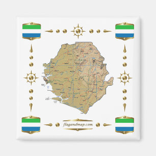 Sierra Leone Map + Flags Magnet