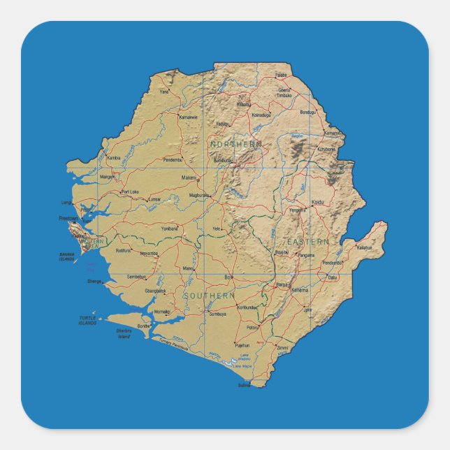 Sierra Leone Map Sticker (Front)