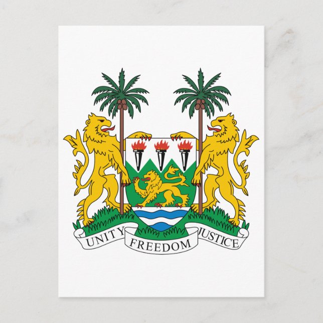 Sierra Leone Official Coat Of Arms Heraldry Symbol Postcard (Front)