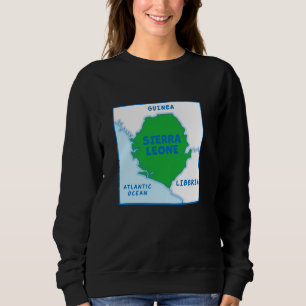 Sierra Leone Political map in flag colours, border Sweatshirt