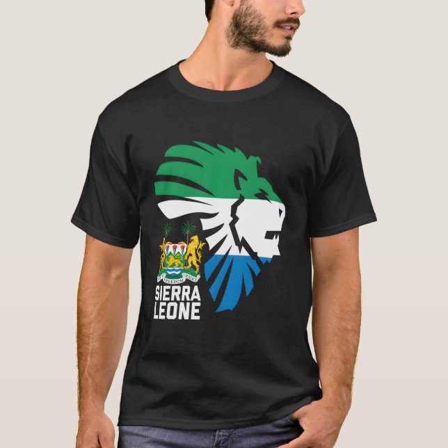 Sierra Leone Seal Lion Africa Diaspora Gift T-Shirt (Front)