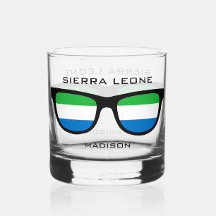 SIERRA LEONE Shades custom name Whiskey Glass
