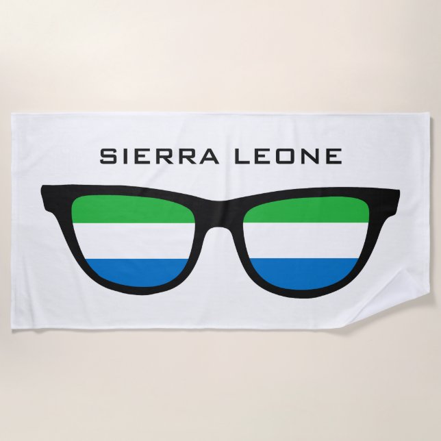 SIERRA LEONE Shades custom text beach towel (Front)