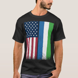 Sierra Leone Sierra Leonean American Flags Proud T-Shirt