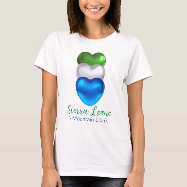 Sierra Leone Three Heart Flag T-Shirt (Front)