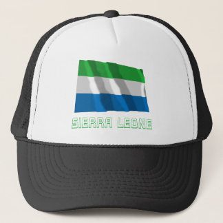 Sierra Leone Waving Flag with Name Trucker Hat