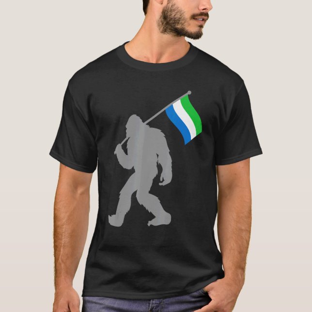 Sierra Leonean Flag On Sierra Leone Flag T-Shirt (Front)