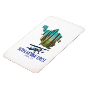 Sierra national forest California USA map Magnet