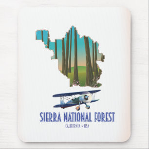 Sierra national forest California USA map Mouse Mat