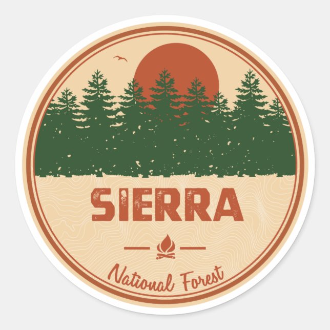Sierra National Forest Classic Round Sticker (Front)