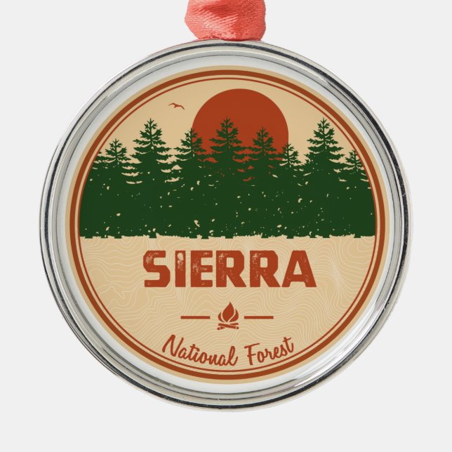 Sierra National Forest Metal Tree Decoration (Front)