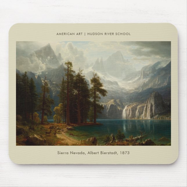 Sierra Nevada Albert Bierstadt Landscape Painting Mouse Mat (Front)
