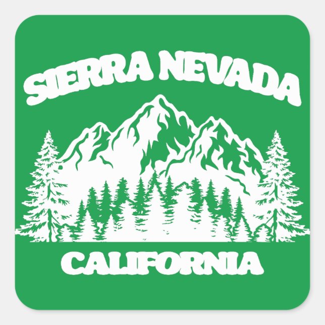 Sierra Nevada California Square Sticker (Front)
