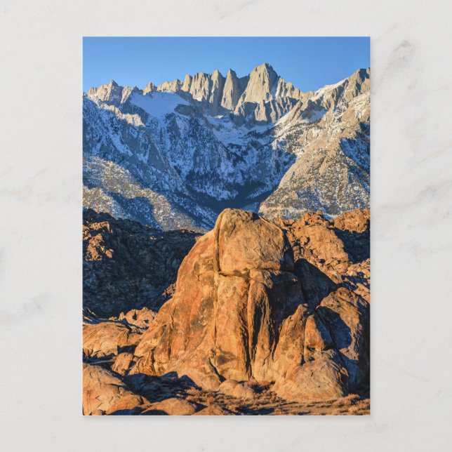 Sierra Nevada Mountains And Alabama Hills Sunrise Postcard (Front)