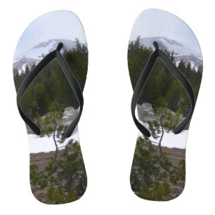Sierra Nevada Mountains and Snow at Yosemite Flip Flops