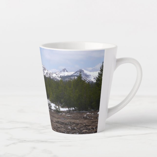 Sierra Nevada Mountains and Snow at Yosemite Latte Mug (Right)