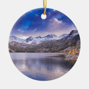 Sierra Nevada Mountains, Autumn, CA Ceramic Tree Decoration