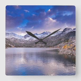 Sierra Nevada Mountains, Autumn, CA Square Wall Clock