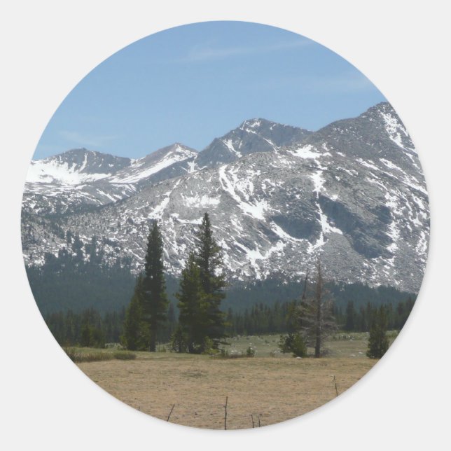 Sierra Nevada Mountains I from Yosemite Classic Round Sticker (Front)
