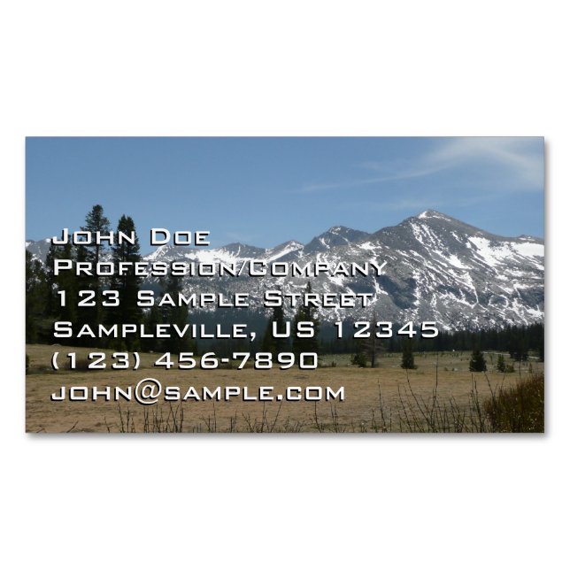 Sierra Nevada Mountains I from Yosemite Magnetic Business Card (Front)