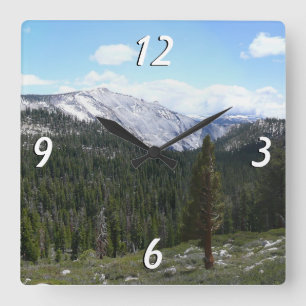Sierra Nevada Mountains II from Yosemite Square Wall Clock