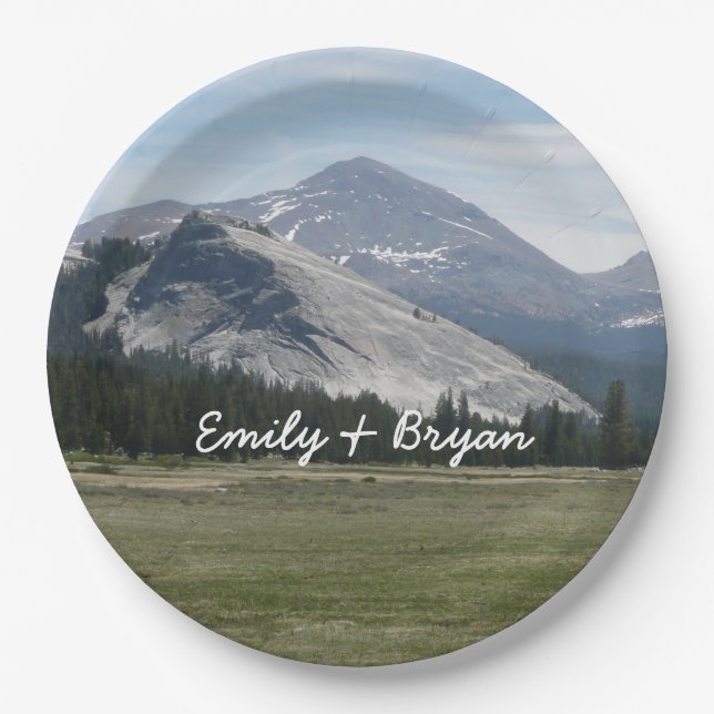 Sierra Nevada Mountains III Yosemite National Park Paper Plate (Front)