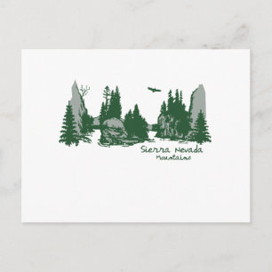 Sierra Nevada Mountains & Trees Postcard
