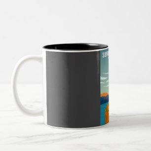 Sierra Nevada National Park Spain Vintage Minimal Two-Tone Coffee Mug