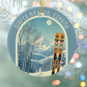 Sierra Nevada Spain España ski area souvenir Ceramic Tree Decoration