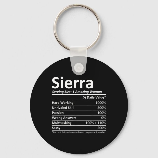 Sierra Nutrition Personalised Name Funny Christmas Key Ring (Front)