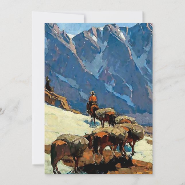 “Sierra Pass” Western Art by Edgar Payne Invitation (Front)