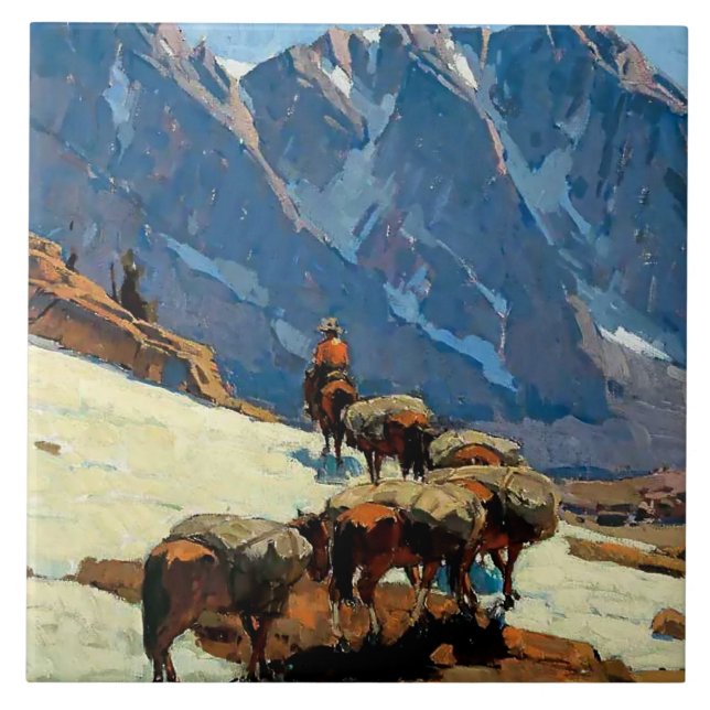 “Sierra Pass” Western Art by Edgar Payne Tile (Front)