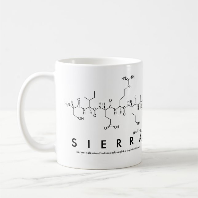 Sierra peptide name mug (Left)