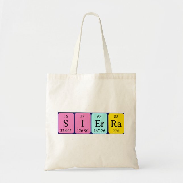 Sierra periodic table name tote bag (Front)