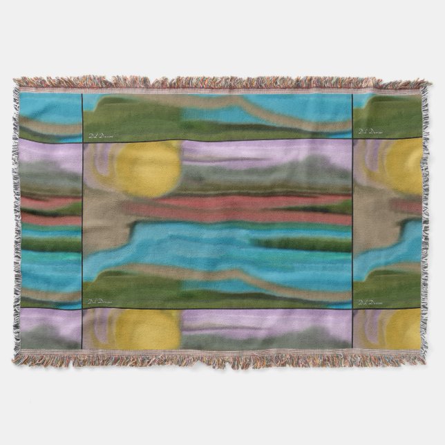 Sierra Sunrise Abstact Art Throw Blanket (Front)