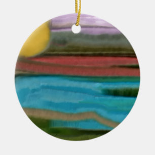 Sierra Sunrise Abstract Art Ceramic Tree Decoration
