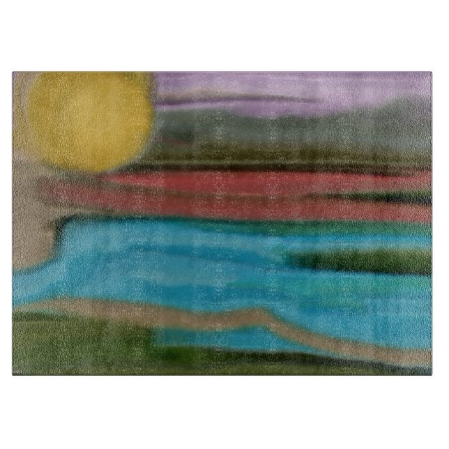 Sierra Sunrise Abstract Art Cutting Board (Front)