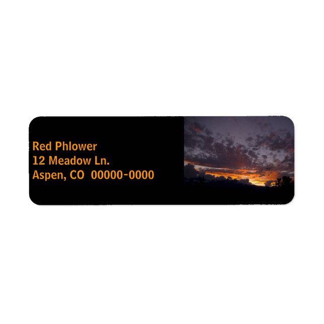 Sierra Sunset 1 Black Address Label (Front)