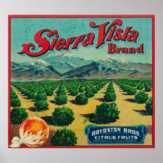 Sierra Vista Brand Citrus Crate Label Poster (Front)