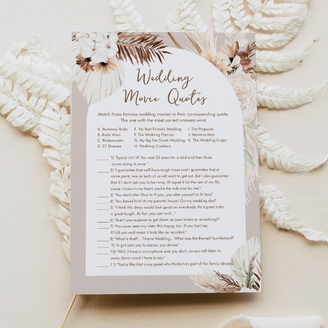 SIERRA Wedding Movie Quotes Bridal Shower Game Invitation (Creator Uploaded)