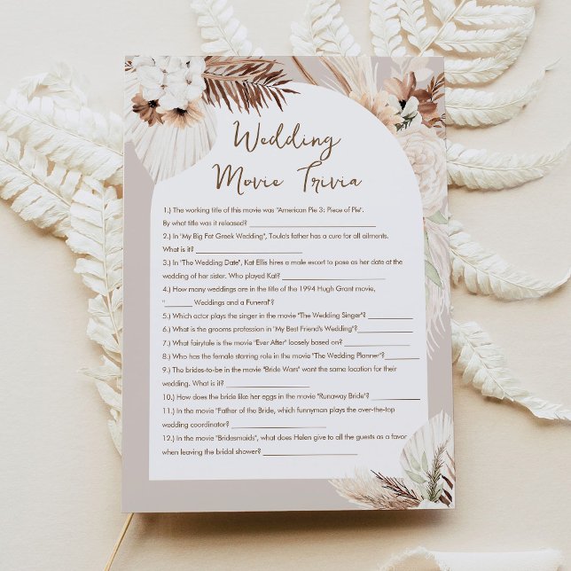 SIERRA Wedding Movie Trivia Bridal Shower Game Invitation (Creator Uploaded)