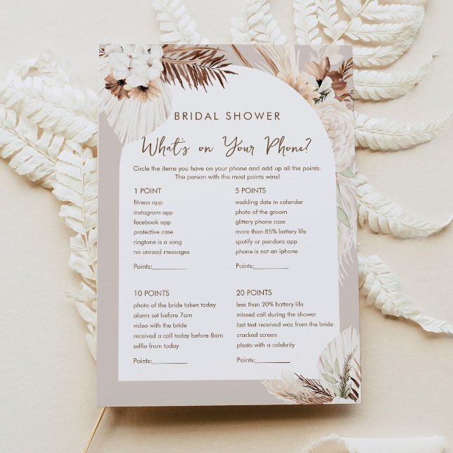 SIERRA What's on your Phone Bridal Shower Game  Invitation (Creator Uploaded)