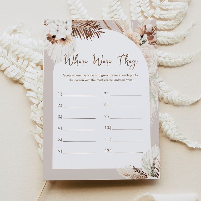 SIERRA Where Were They Bridal Shower Game Card (Creator Uploaded)